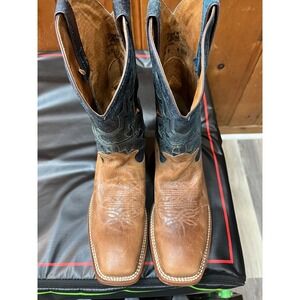 Tony Lama 4013 Western Cowboy Vintage Brown Buckaroo Boots 10 A Made in USA